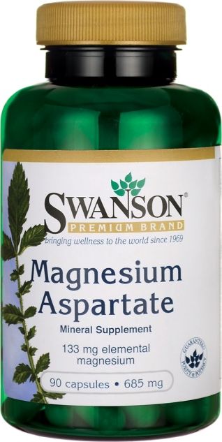Swanson Swanson - Asparaginian Magnezu, 685mg, 90 kapsułek