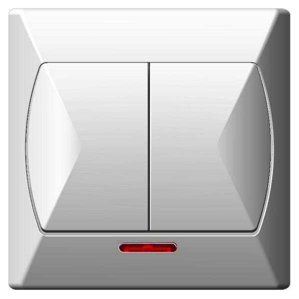 Ospel Łącznik dwugrupowy świecznikowy z podświetleniem pomarańczowym AKCENT ŁP-2AS/00