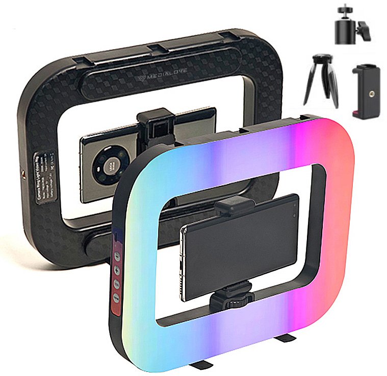 Lampa Pierścieniowa LED RGB + Statyw i Uchwyt