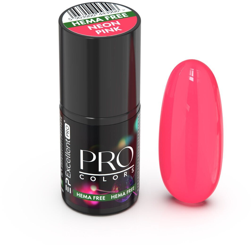 Excellent PRO Pro Colors Hema Free lakier hybrydowy 18 Neon Pink 7g