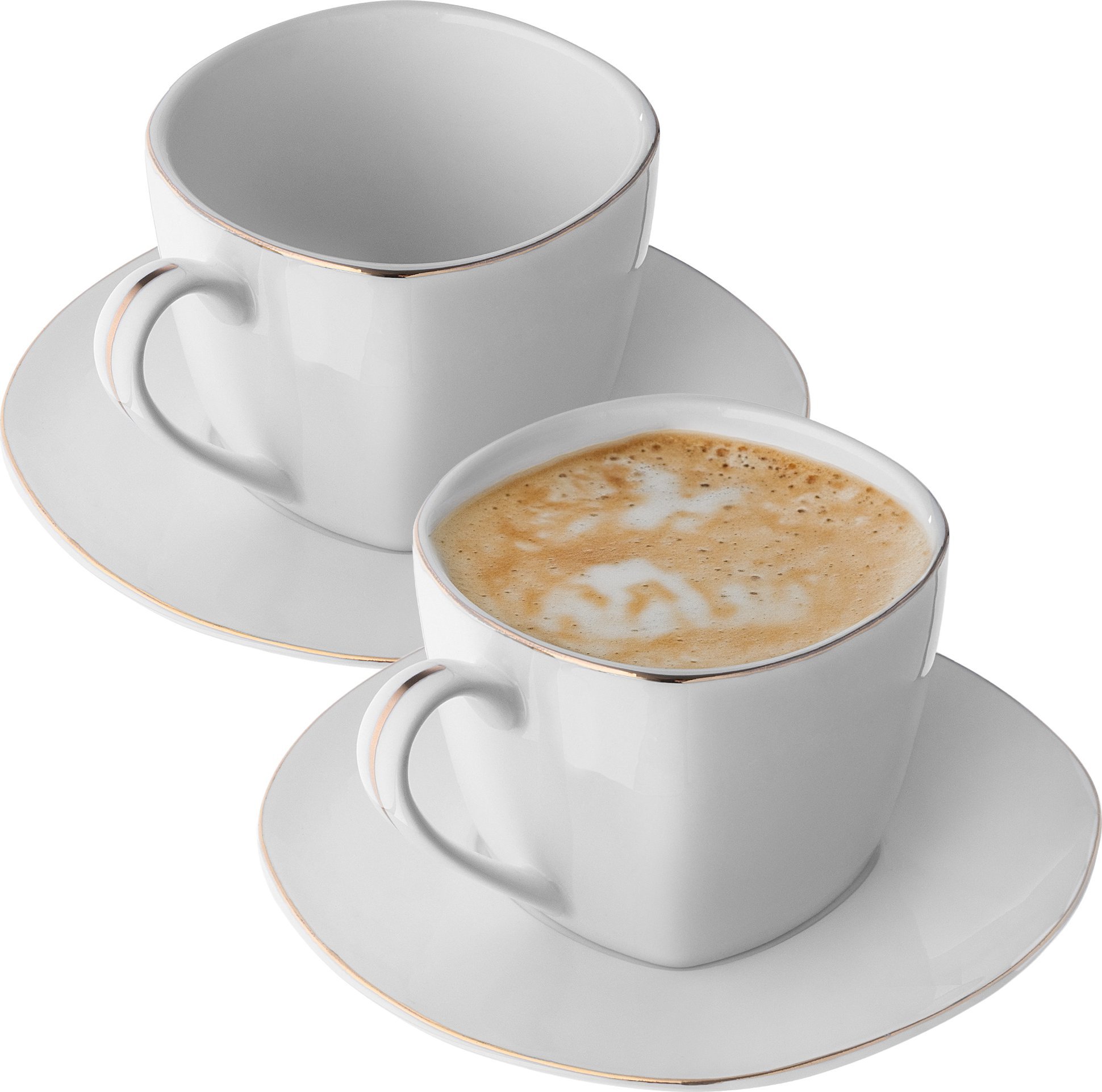 Kadax KADAX Filiżanka ze spodkiem 250mlze złotymi paskami