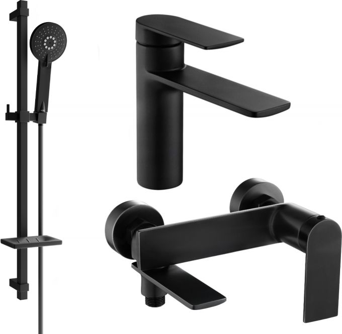 Mexen Mexen Zero DQ40 zestaw wannowy, czarny - 71103DQ40-70