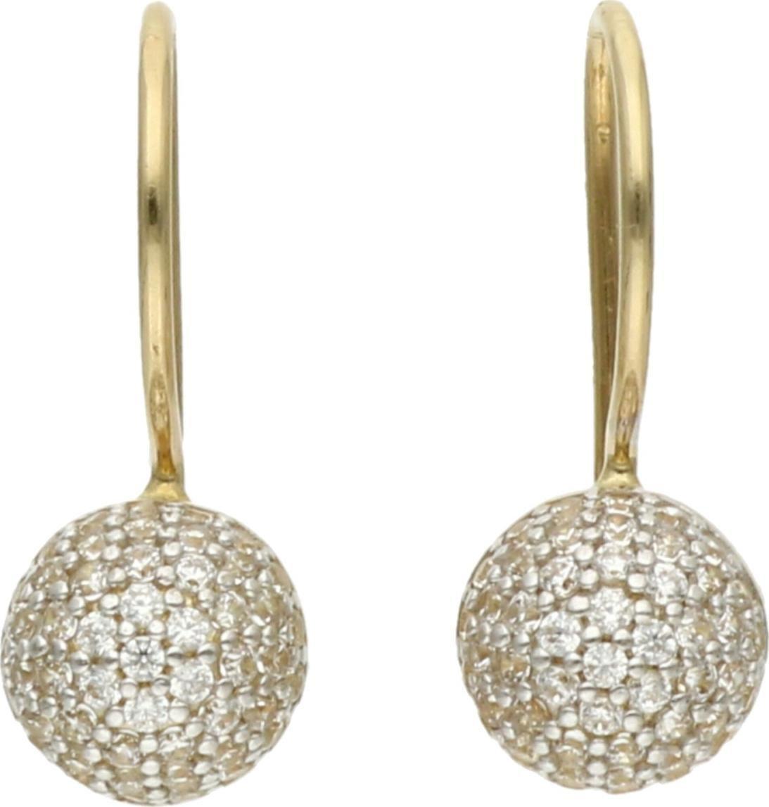 Rosanto Złote kolczyki z cyrkoniami na biglu 585 14k