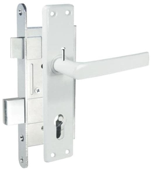 Mortise lock with frame plate ZV-45, 406Z-35802/2, 55 mm, white handles