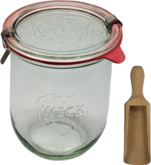 Wamar-Sosenka Zestaw Słoików WECK Pojemność 1062 ml średnica 100mm 6 sztuk + Szklane wieka, zapinki, gumki, miarka