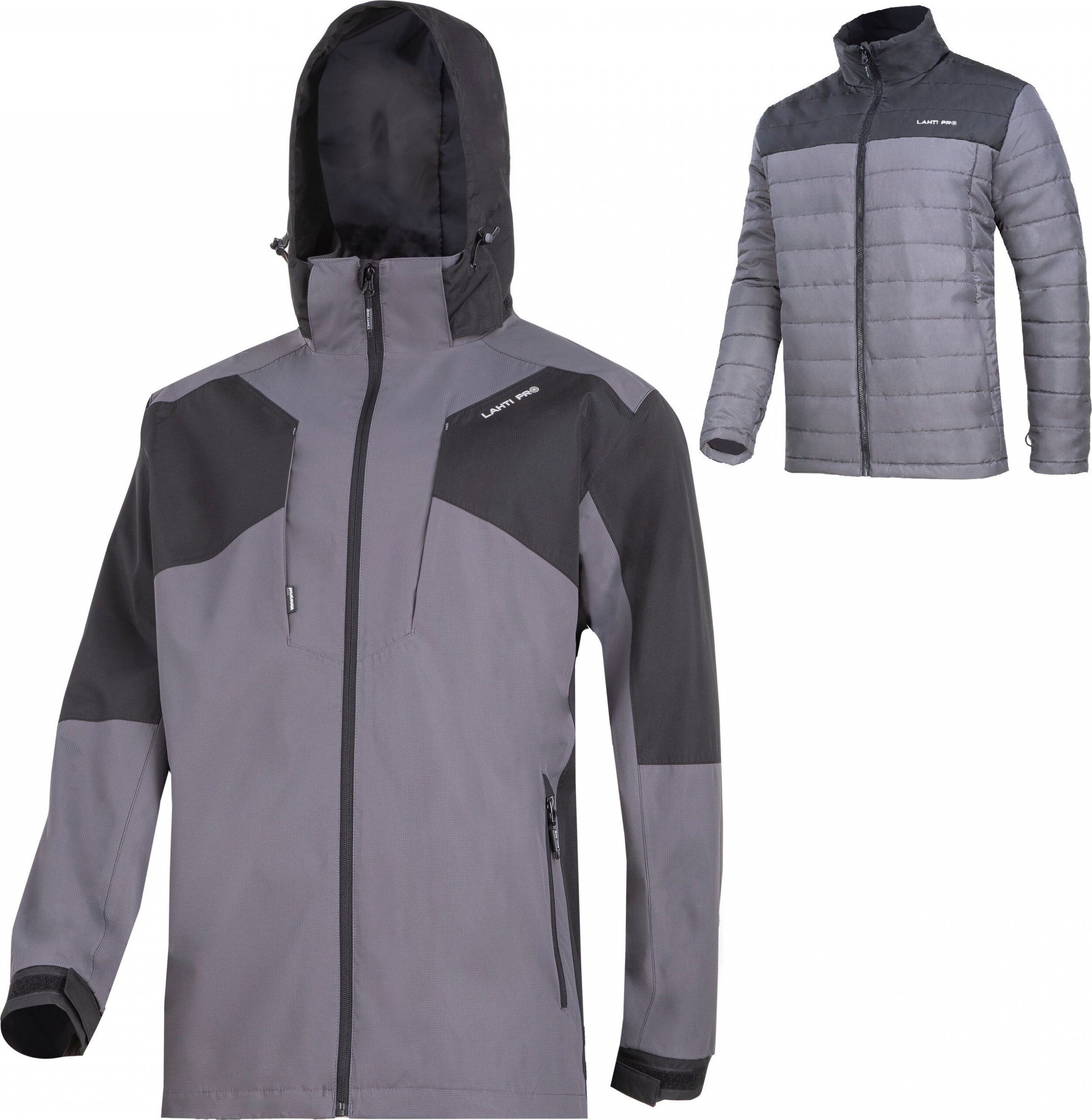 Lahti Pro KURTKA 3W1 Z ODPINANĄ PODPINKĄ SZAR.-CZAR., "2XL", CE, LAHTI