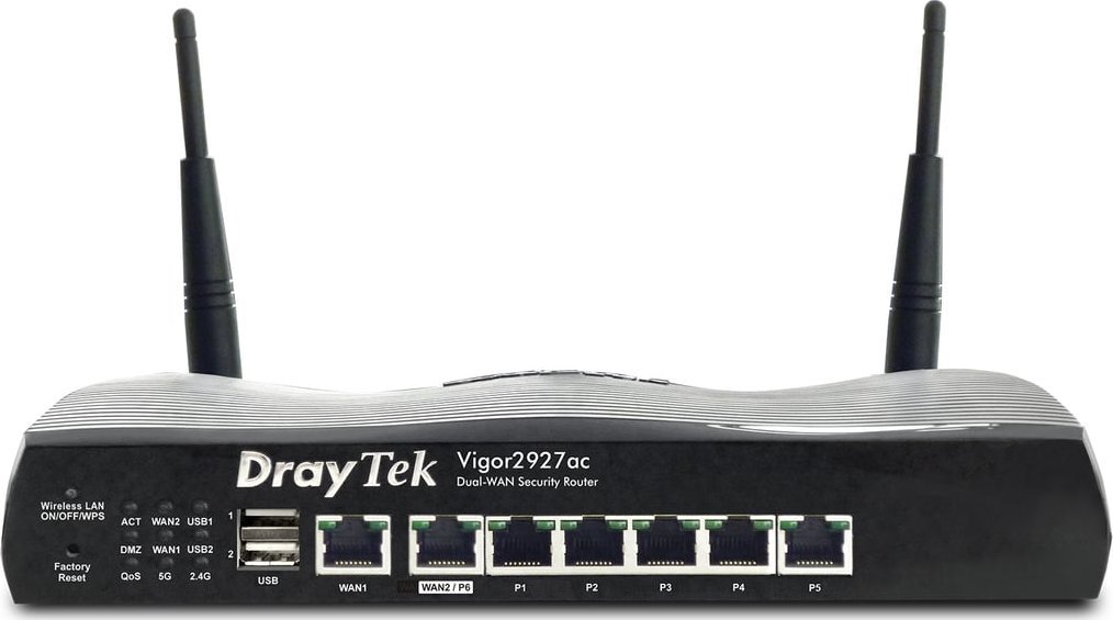Router DrayTek Draytek Vigor2927ac router bezprzewodowy Gigabit Ethernet Dual-band (2.4 GHz/5 GHz) Czarny