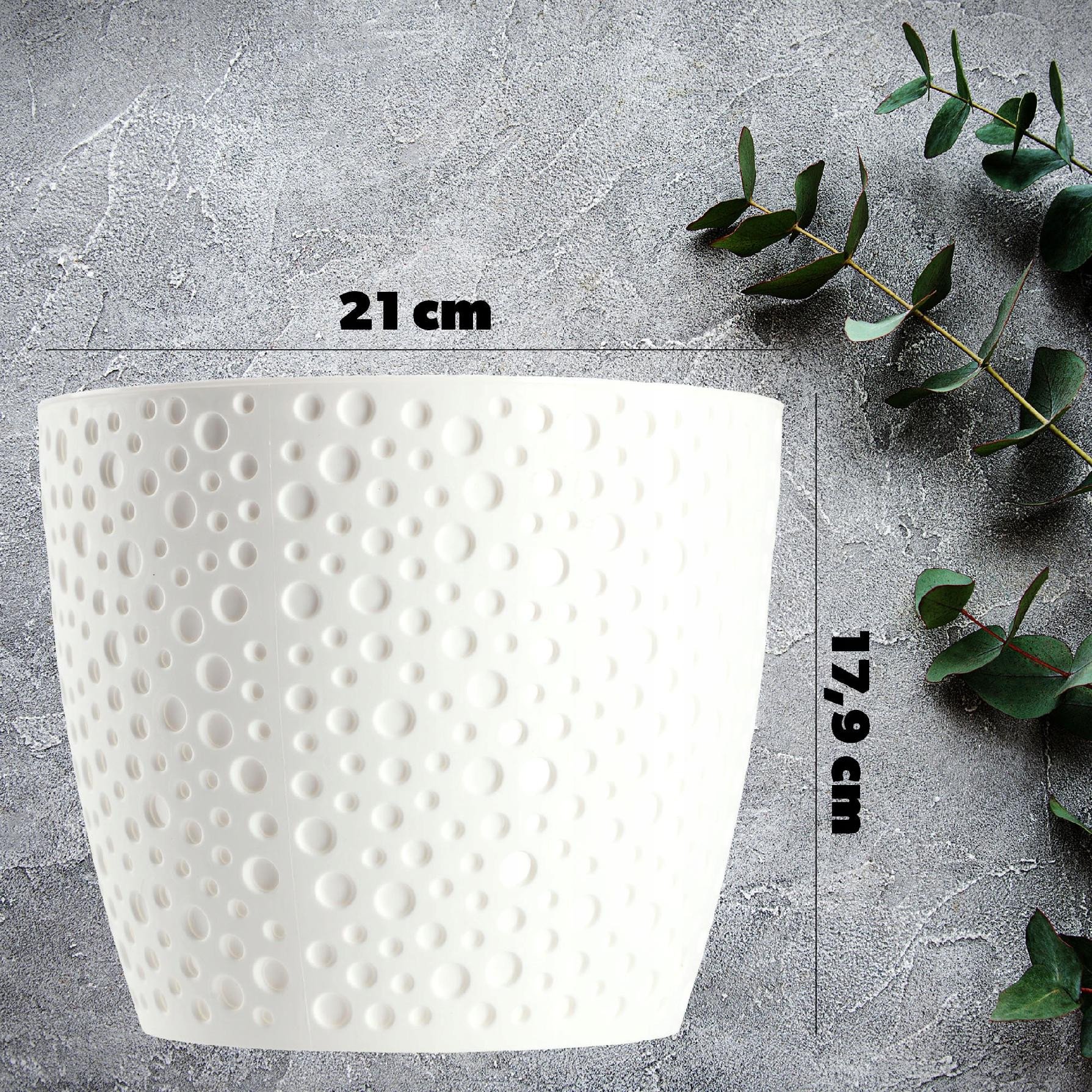 KADAX Doniczka Z Wkładem Okrągła Na Kwiaty Biała 21cm