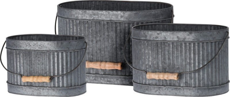 Zestaw metalowych skrzynek na donice, 3 szt. w różnych rozmiarach