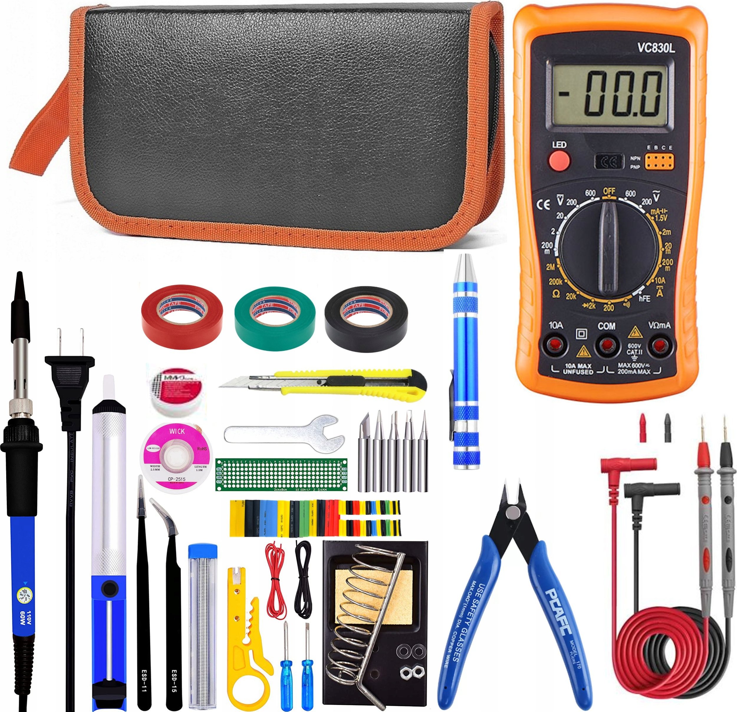 Eurokomp Zestaw lutowniczy duży etui E6180