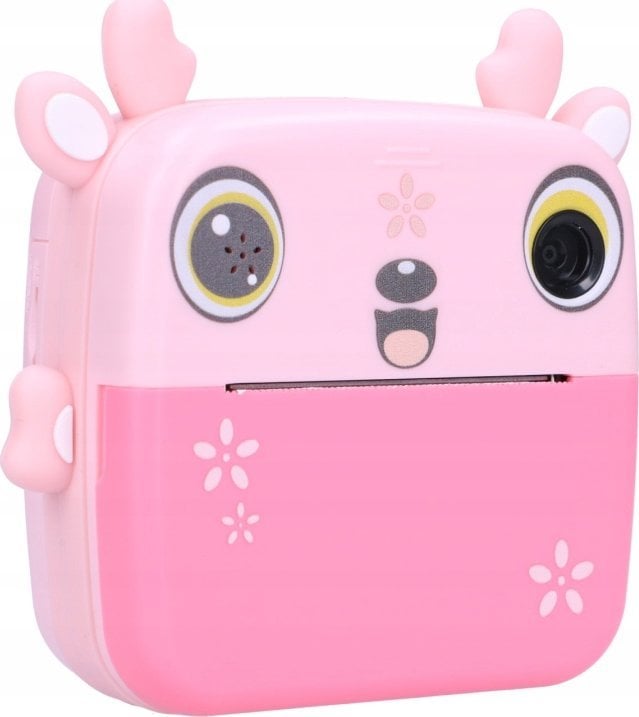 Aparat cyfrowy ExtraLink Zestaw | Drukarka termiczna EPP-005 Różowa + Papier termiczny 3 rolki | jelonek