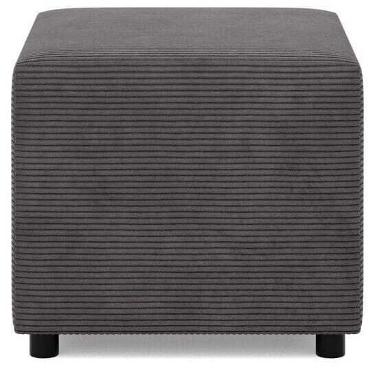 Adams Group Pufa do siedzenia, BLOM, sztruksowy, 51x51x40 cm, ciemnoszary