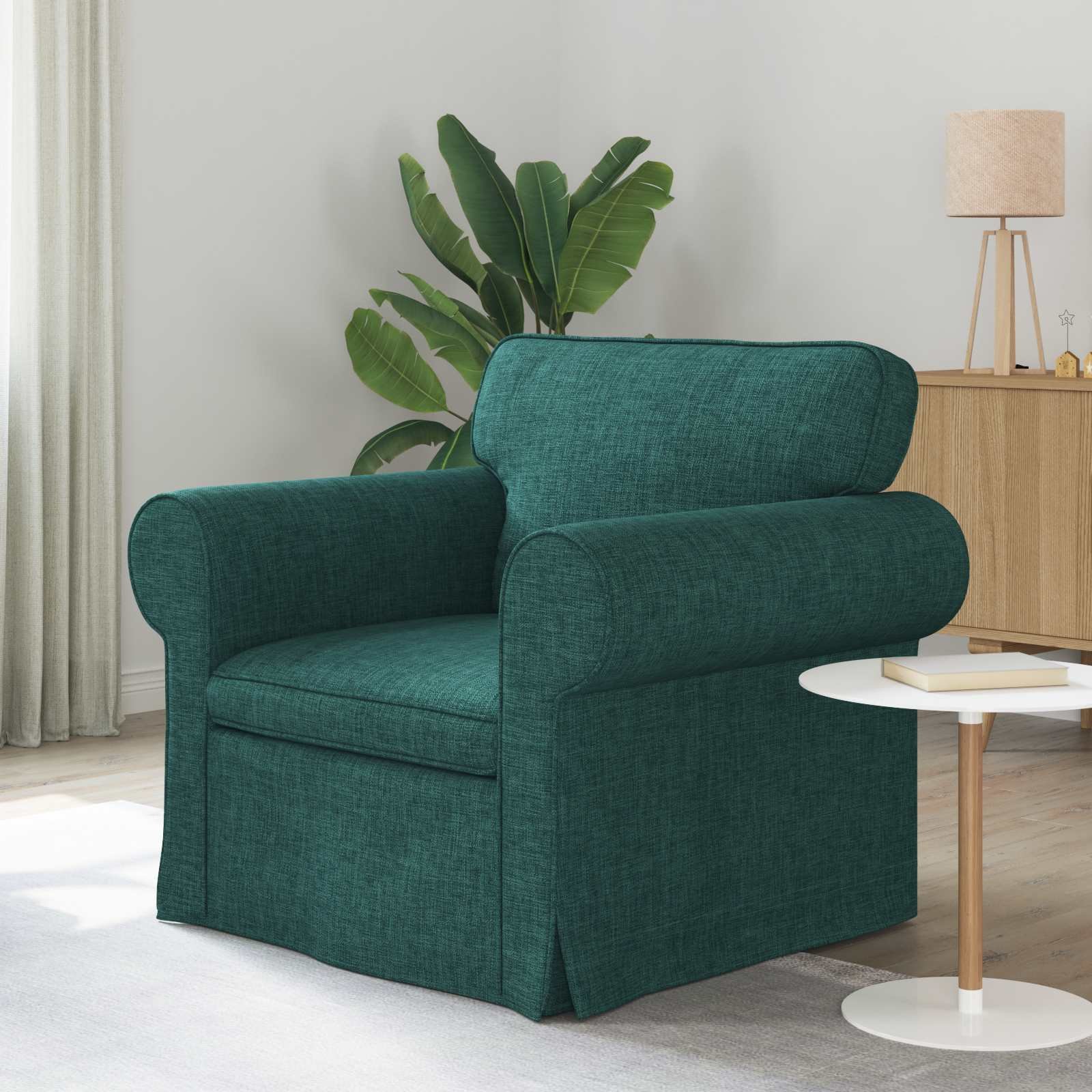 vidaXL Sofa Ciemna zieleń 215 x 82 x 80 cm Metal