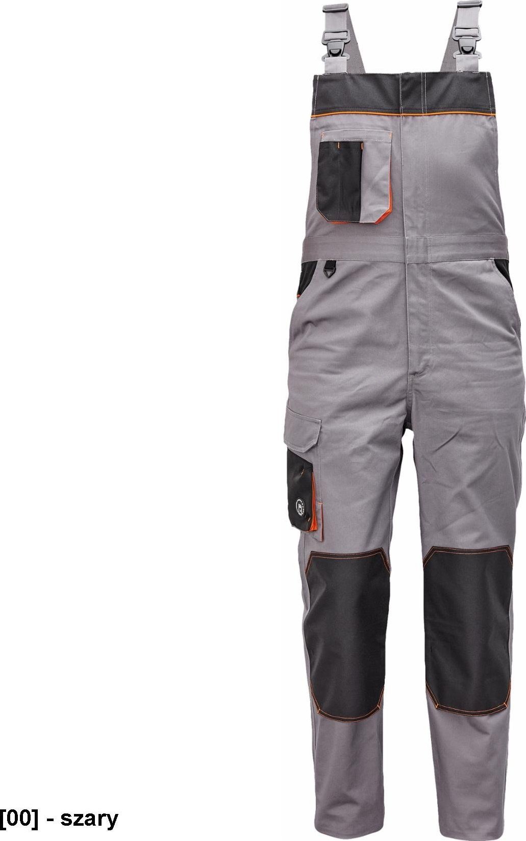 CERVA CREMORNE ogrodniczki - męskie ogrodniczki robocze, wytrzymała tkanina bawełnianiana, 60% bawełna, 40% poliester - szary 64