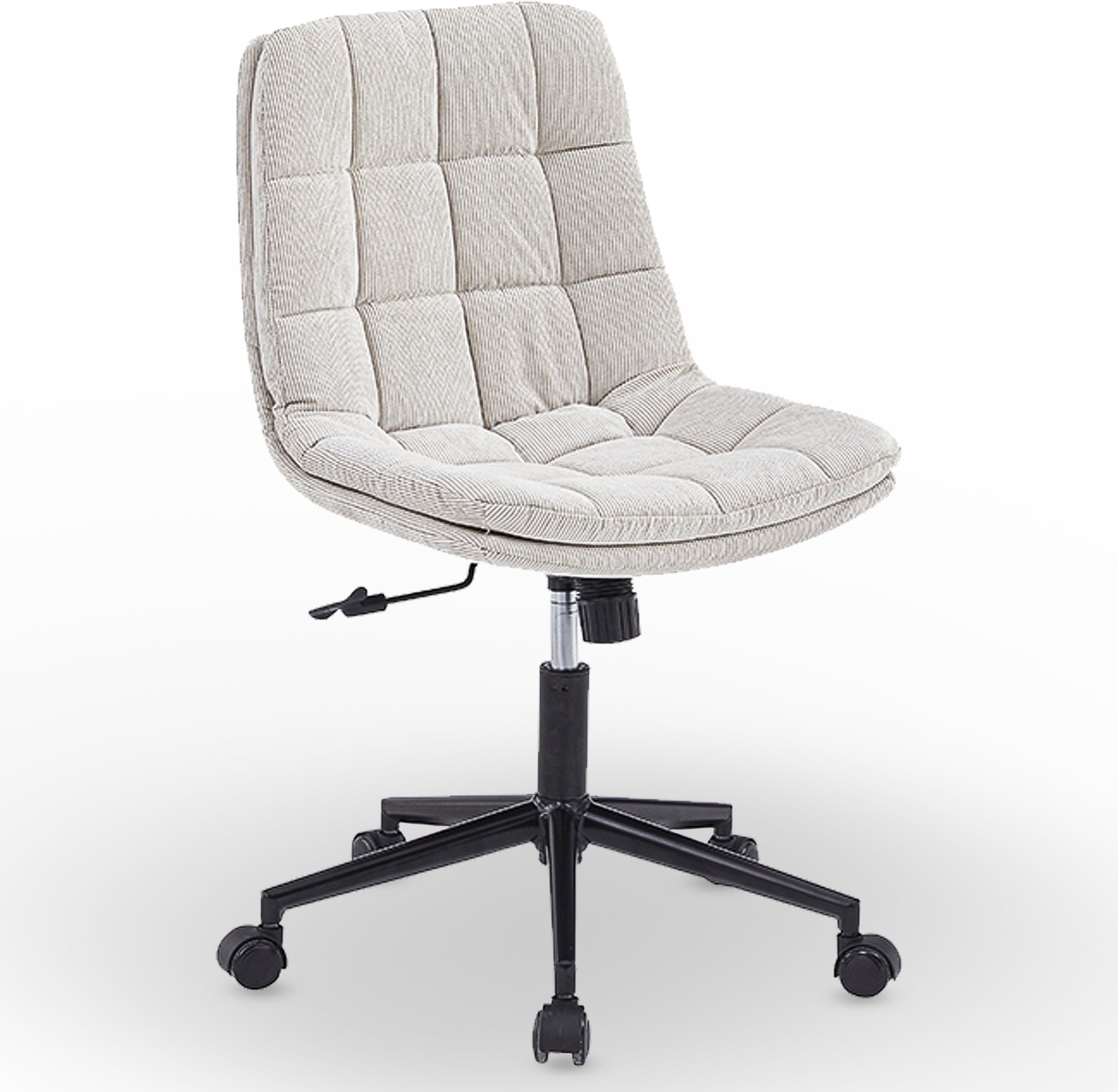 Krzesło biurowe obrotowe COMFI regulowane beżowe sztruks nowoczesne