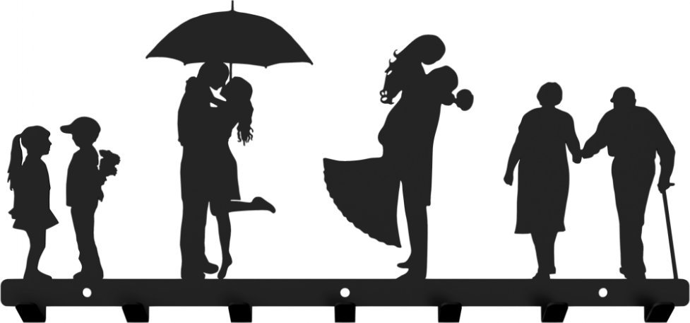 MT3CH Duży metalowy wieszak ścienny wiszący do przedpokoju na kurtki ubrania klucze loft LIVE RODZINA ŻYCIE czarny