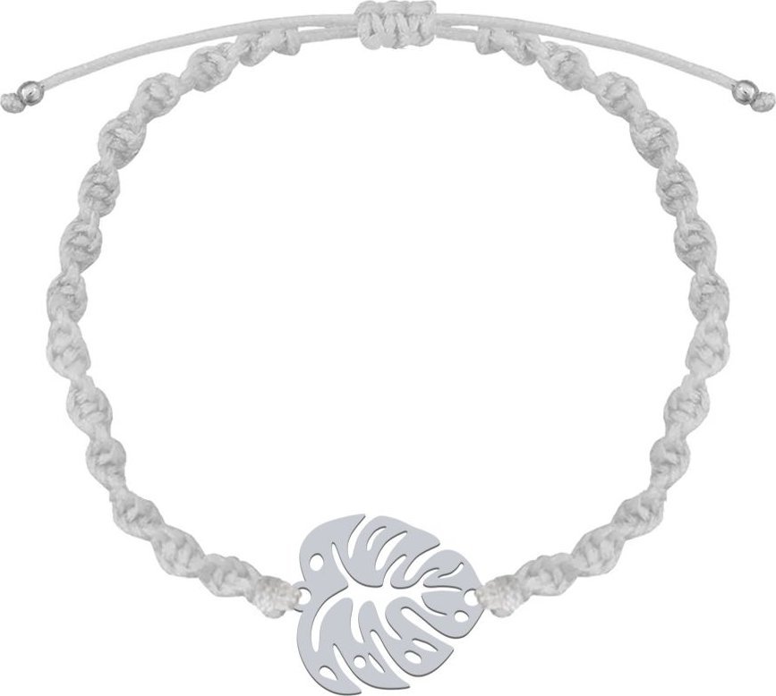 Radziszewska Jewellery Liść Monstery Bransoletka srebro makrama