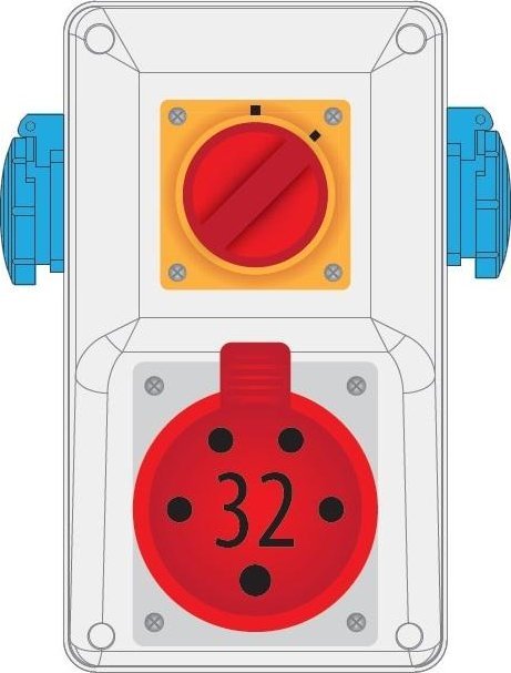 Pawbol Rozdzielnica R-BOX KOMPAKT 32A/5 2x250V wył. 0/1 - B.325/2/01