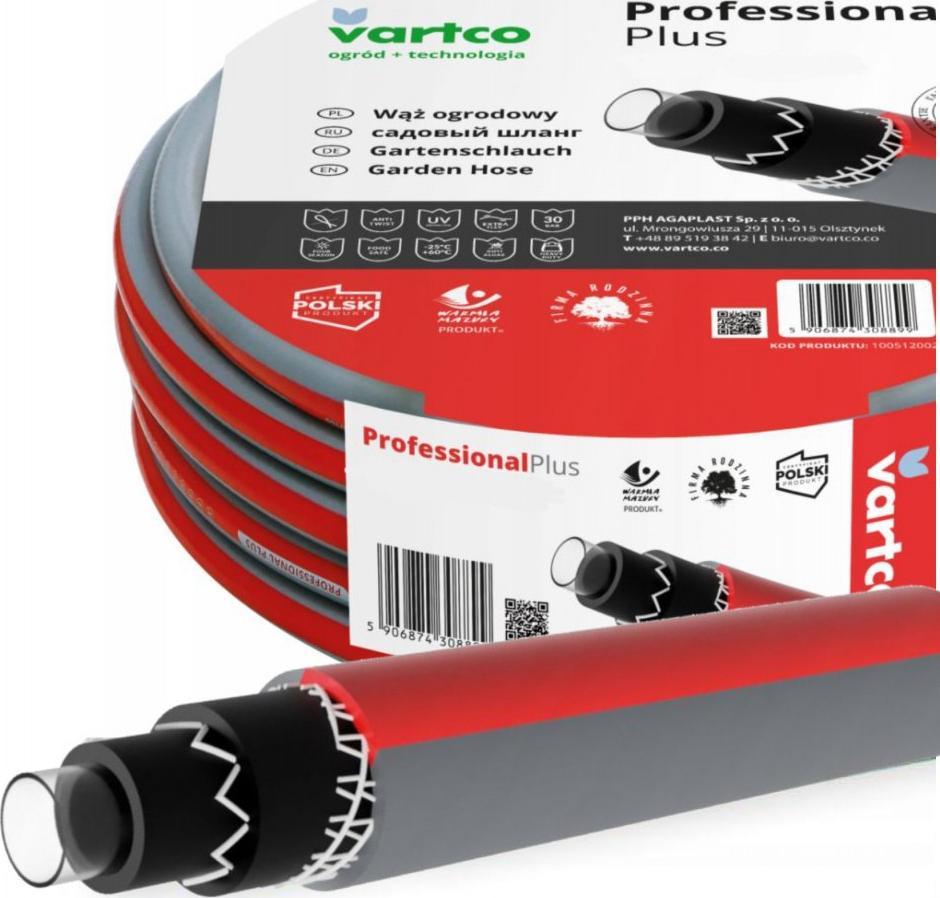 Vartco Wąż Ogrodowy 1/2" 50mb 6-Warstwowy PROFESSIONAL PLUS Vartco