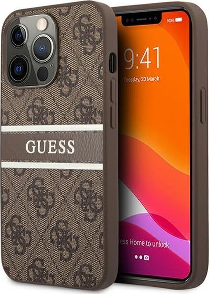 Guess Etui Guess GUHCP13X4GDBR Apple iPhone 13 Pro Max brązowy/brown hardcase 4G Stripe