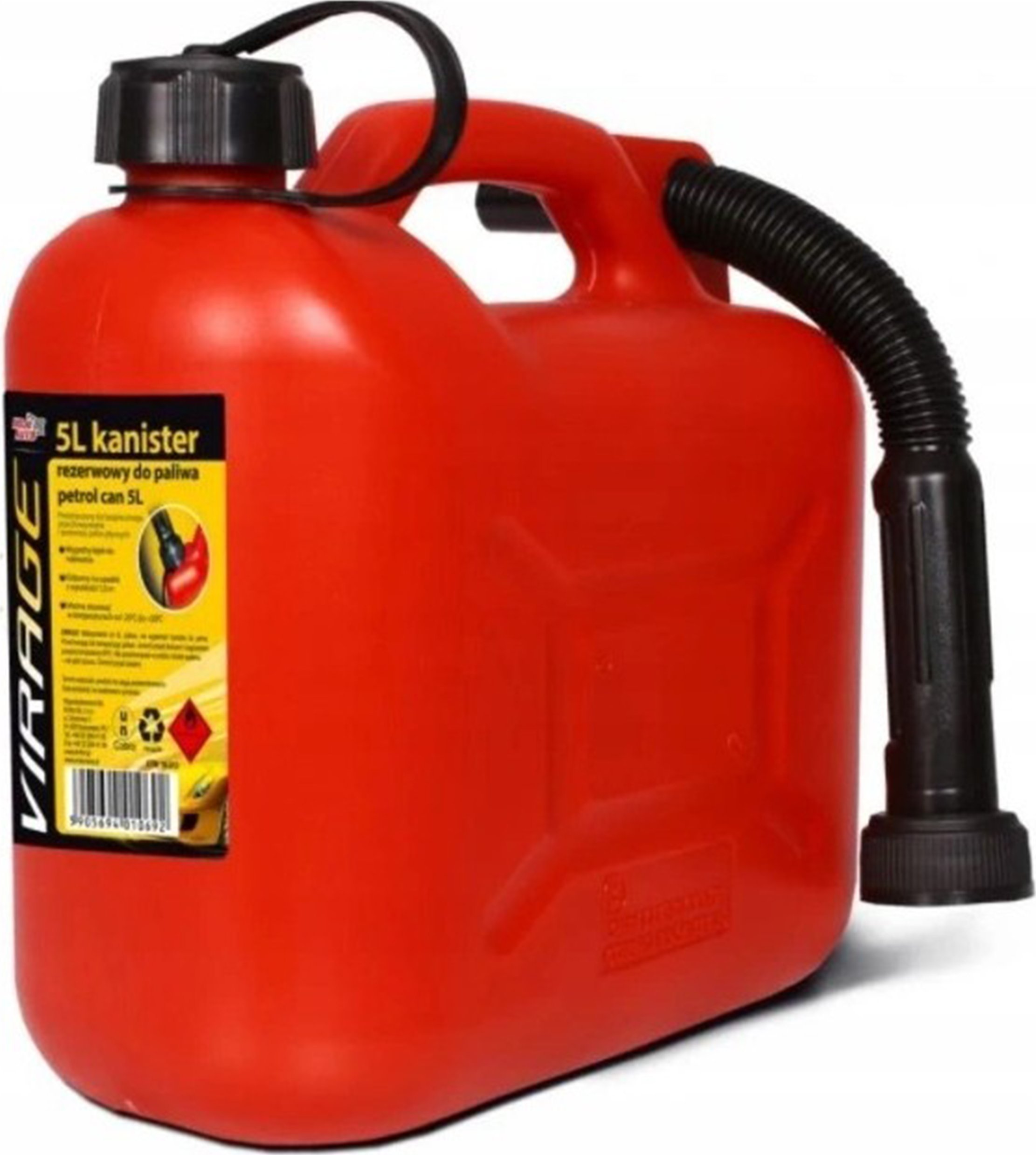 VIRAGE Kanister Rezerwowy Do Paliwa Lub Oleju Napędowego Z Lejkiem 5l
