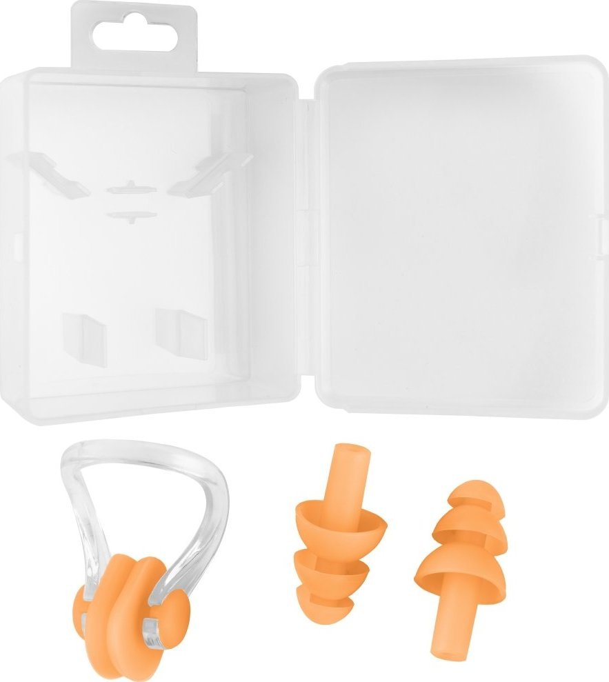 Aqua-Sport ZESTAW KLIPS ZATYCZKI do Uszu, Nos Choinka BOX Orange