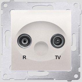 Kontakt-Simon Gniazdo antenowe SIMON54 RTV 1dB końcowe kremowy - DAK.01/41