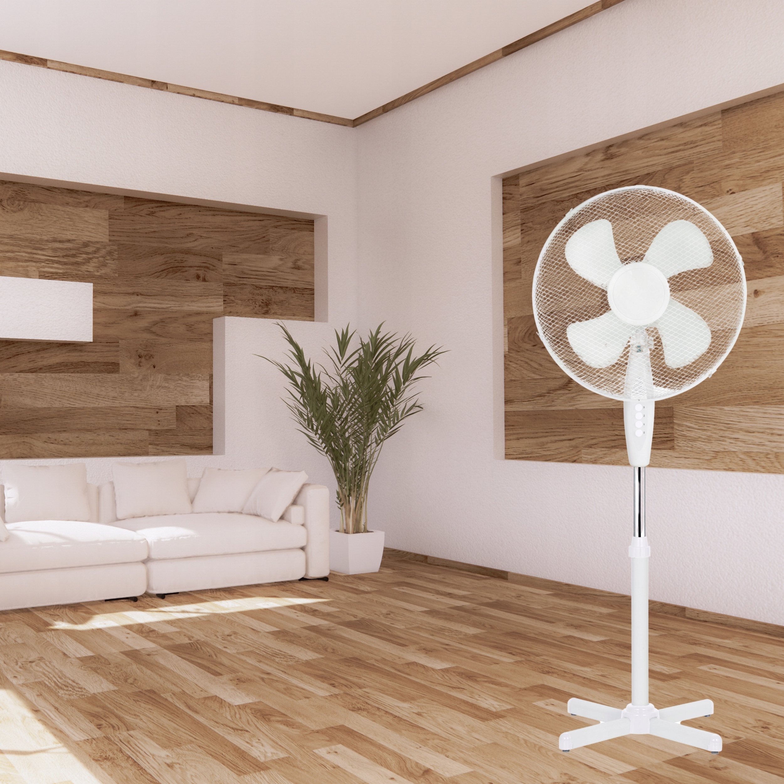 WENTYLATOR PODŁOGOWY 40CM BIAŁY.