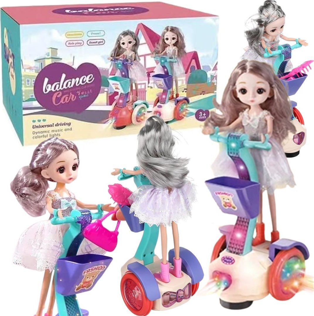 INTERAKTYWNA LALKA NA JEŹDZIKU ZABAWKA DLA DZIECI EFEKTY ŚWIETLNE I MELODIE