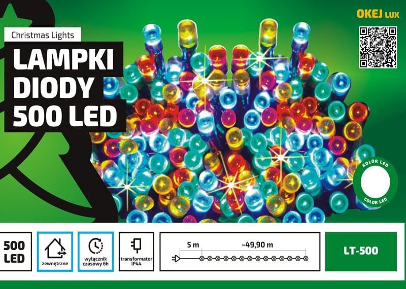 Lampki choinkowe Multimix.pl 500 LED białe ciepłe