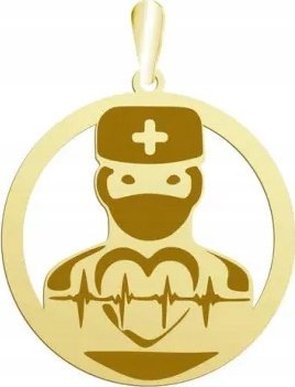 Radziszewska Jewellery Lekarz Kardiolog Pozłacana Zawieszka GRAWER