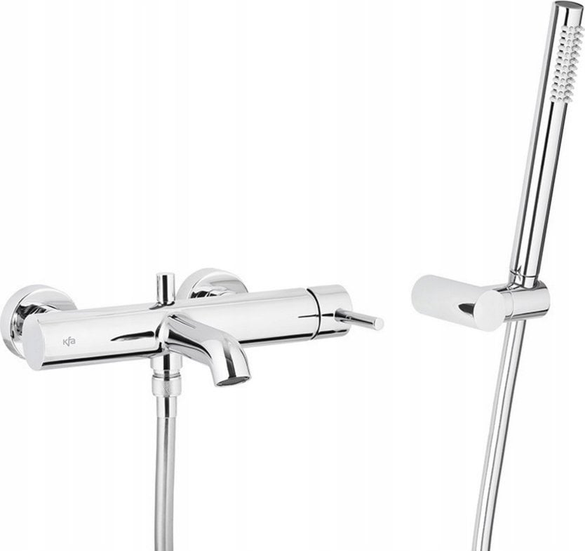 Bateria wannowa KFA BATERIA MOZA WANNOWA ŚCIENNA, POZIOMA, CHROM Z KOMPLETEM NATRYSKOWYM PUNKTOWYM PREMIUM