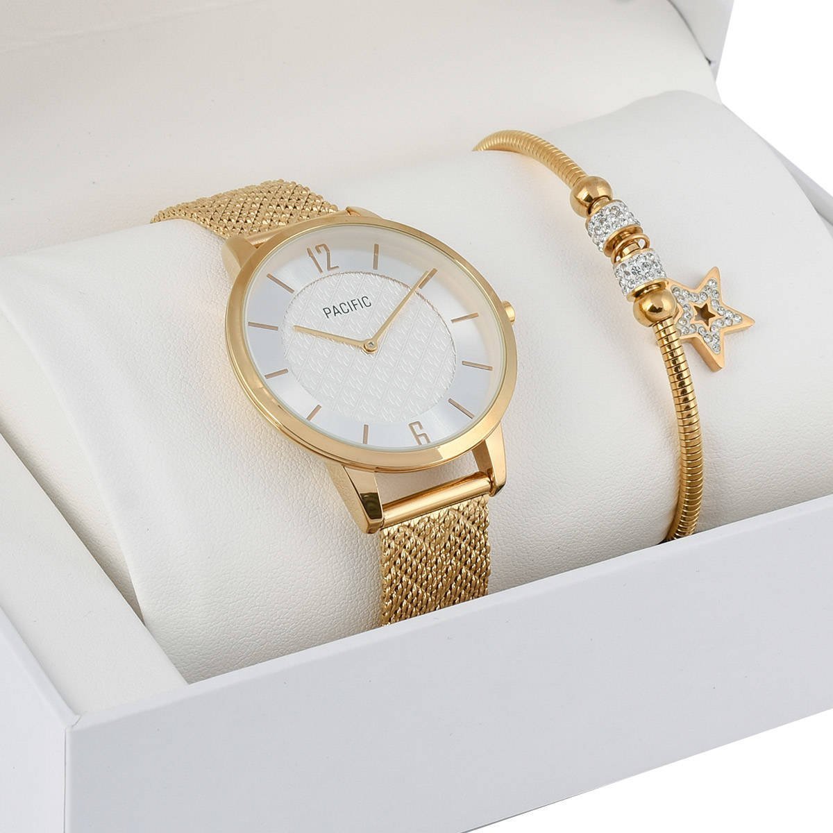 Zegarek Pacific Zegarek komplet prezentowy X6190-4 ZŁOTY
