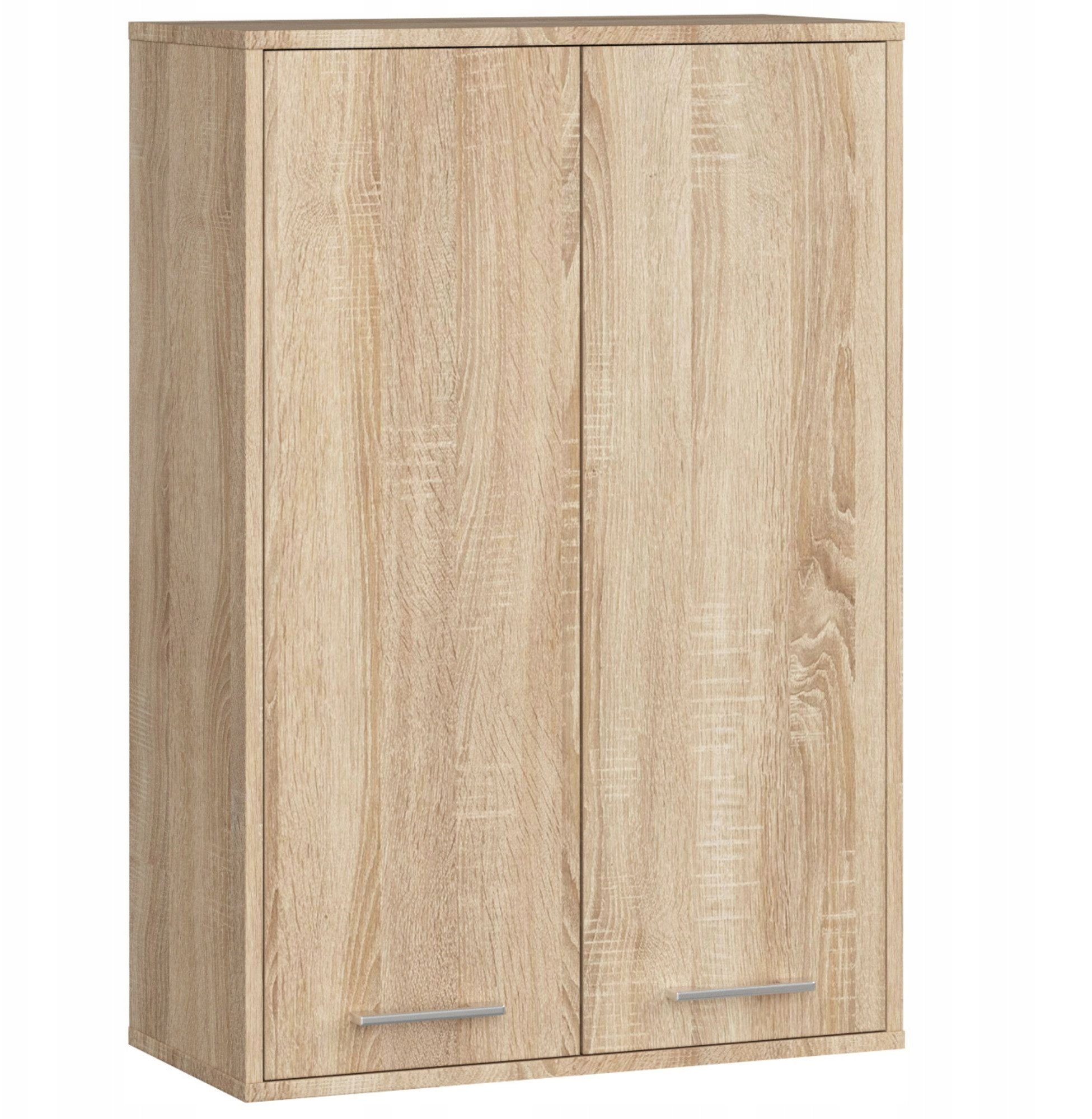 Szafka wisząca łazienkowa FIN 64 cm 2 drzwi 4 półki pojemna - dąb sonoma