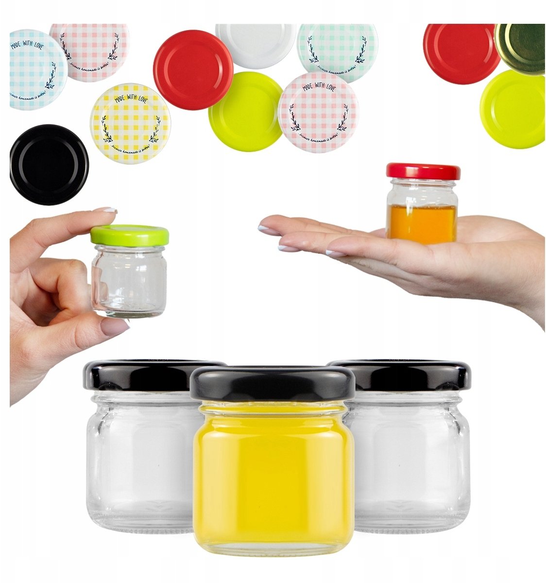 10 sztuk SŁOIK 40ML Z ZAKRĘTKĄ MIÓD DŻEM PRZYPRAWY ŚLUB WESELE ŚWIECZKI