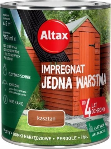 ALTAX Impregnat jedna warstwa do drewna i betonu kasztan 0,75l