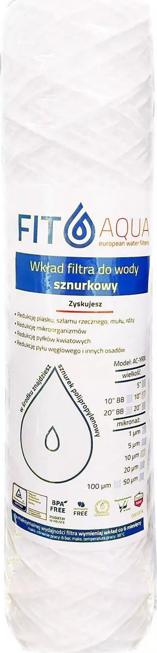 Fit Aqua FITaqua AC-YRN-10-20 Wkład sznurkowy 20 mikronów 10 cali