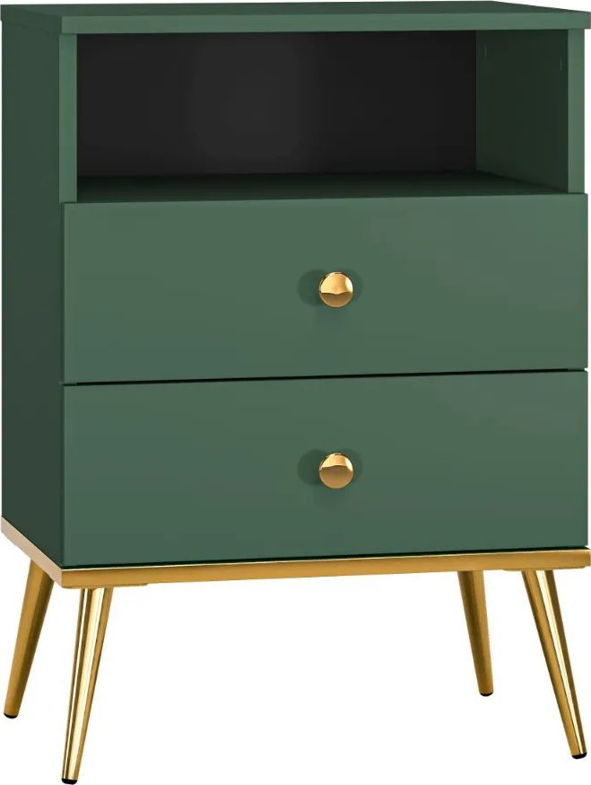 ML Meble Szafka nocna GRIN 2S zielona ML MEBLE