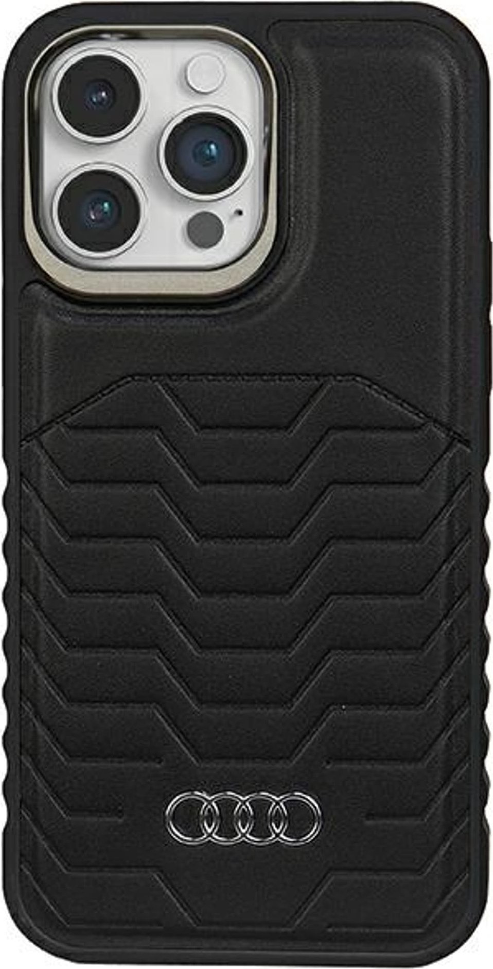 Audi Synthetic Leather MagSafe iPhone 14 Pro 6.1" czarny/black hardcase AU-TPUPCMIP14P-GT/D3-BK