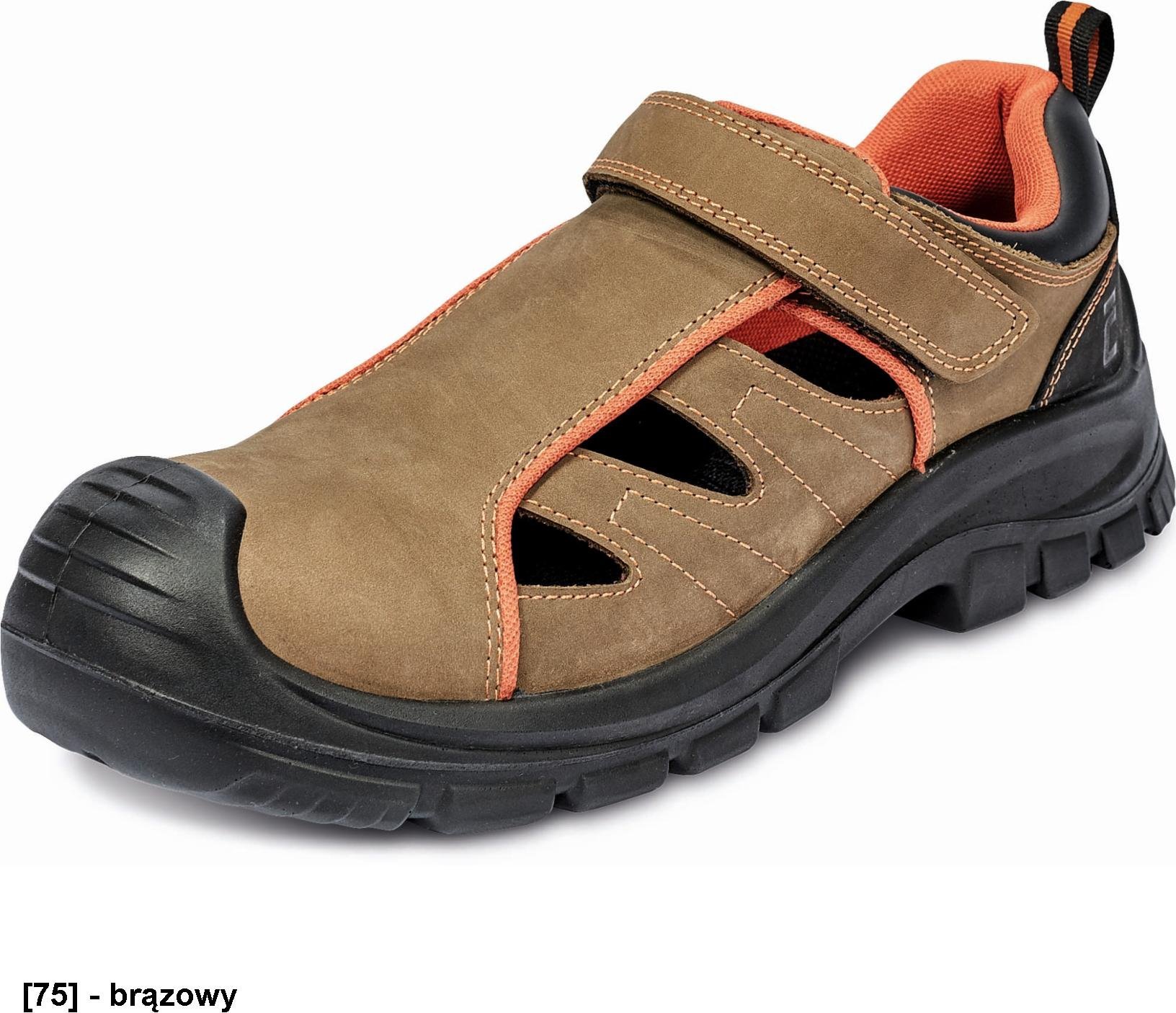 CERVA DERRIL MR S1P SRC - sandały z niemetalowym podnoskiem i kevlarową, odporną na przebicie wkładką, - brązowy 46