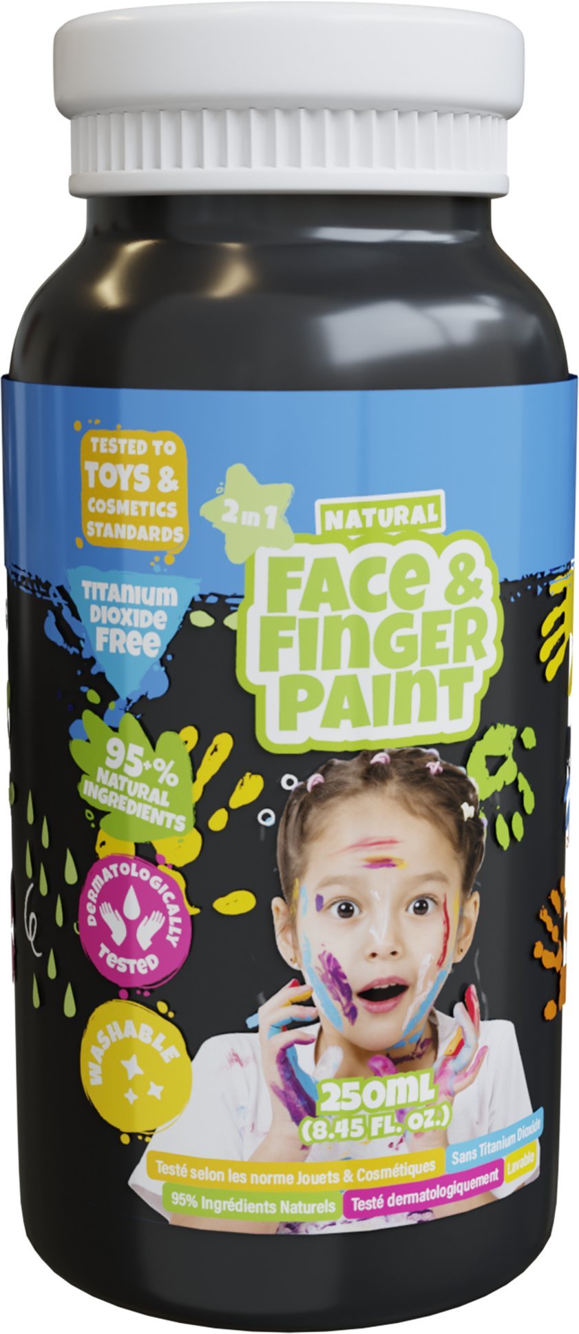 BOTI NATURAL farba d/mal palcami CZARN 250ml 38591