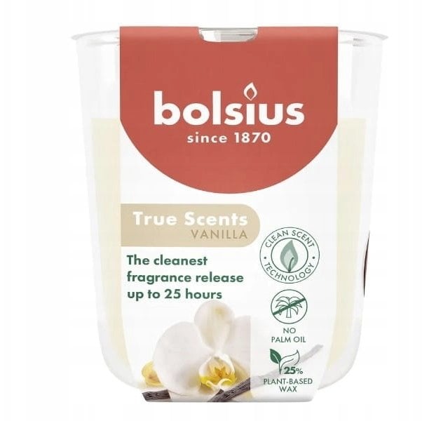 Bolsius Świeca aromatyczna szklana True Scents O80x73mm vanilla 8717847188137 8717847188137 (8717847188137)