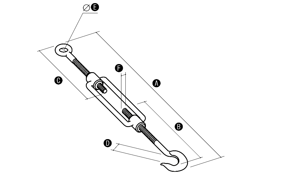 Elko-Bis Śruba rzymska hak-oczko ocynkowana 170-252mm