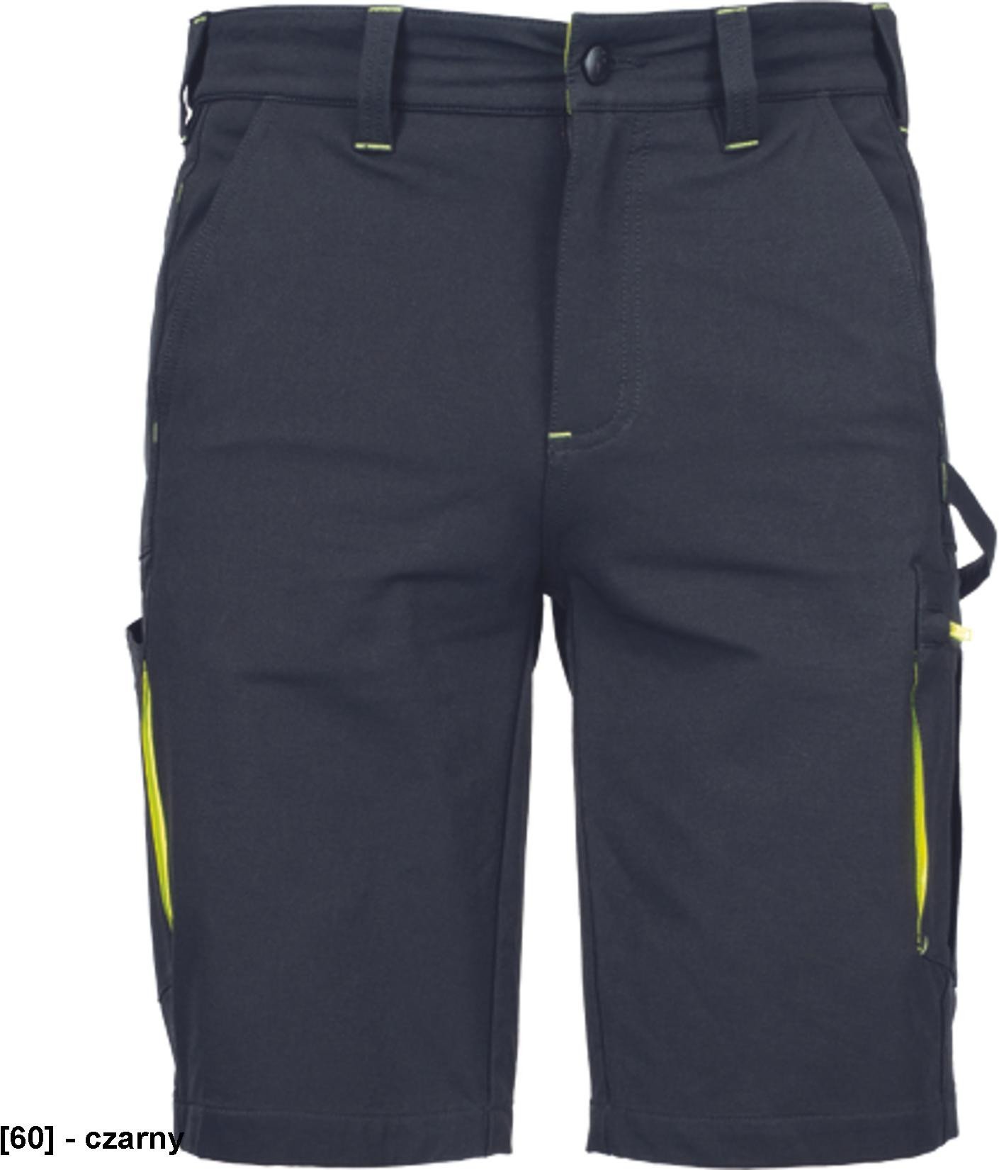 L-SURE DAWSON - Wygodne męskie szorty materiał typu stretch elementy odblaskowe i Hi-vis wiele kieszeni 3XL