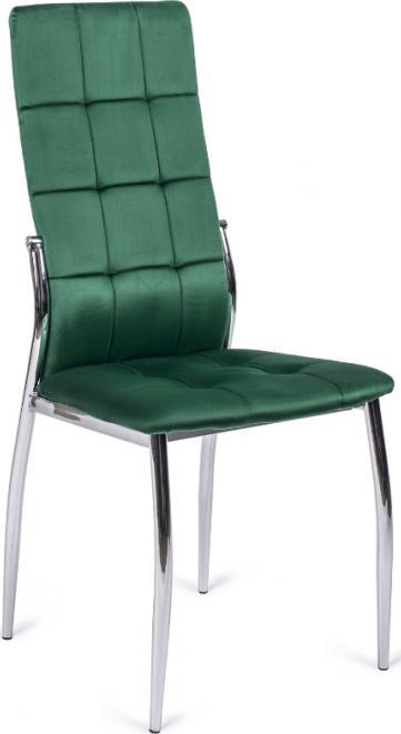 Halmar Krzesło Tapicerowane do Jadalni K416 Welurowe Butelkowa Zieleń