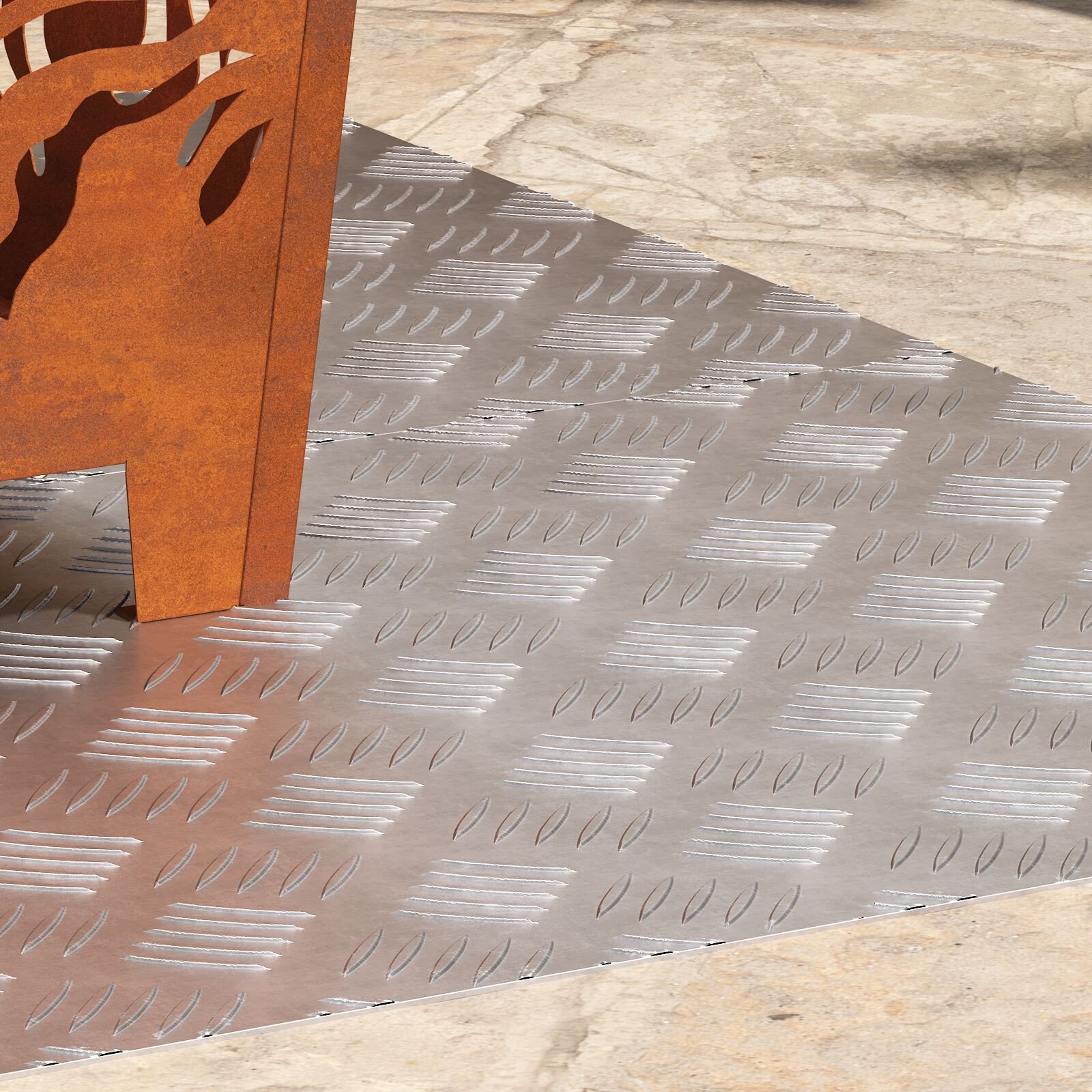 vidaXL Nakładki na Schody Szare Aluminium 100 x 50 x 0.3 cm