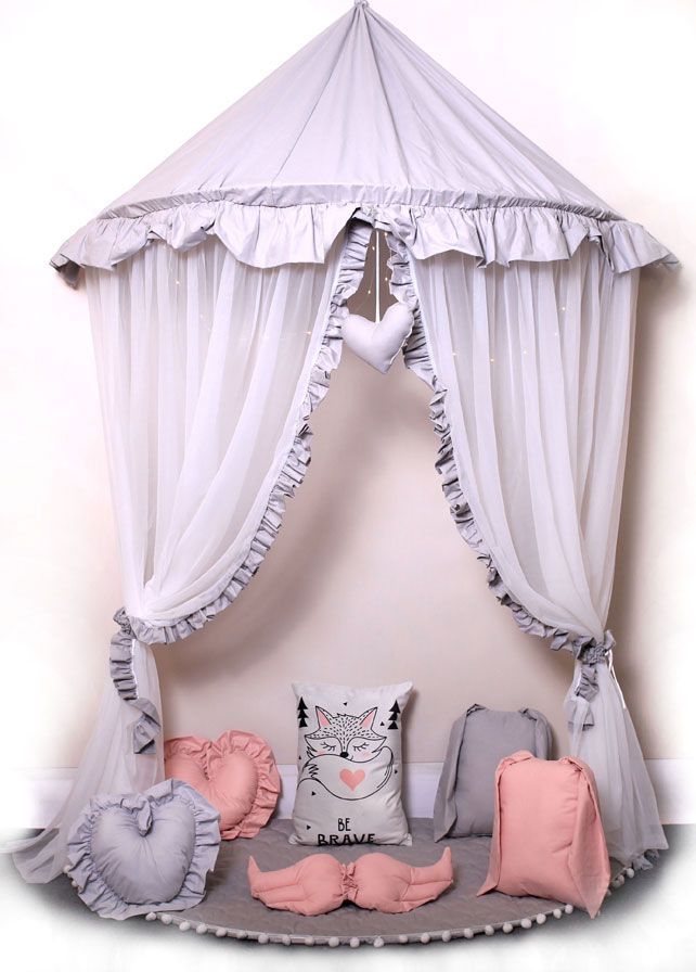 Elior Szaro-biały baldachim dziecięcy nad łóżko - Sentopia 4X