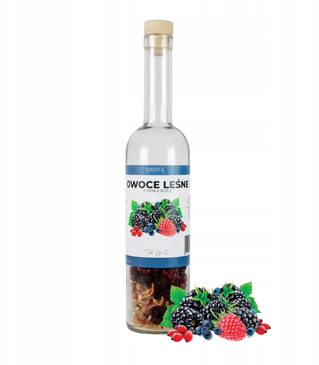 Bimberek Butelka 0,5L z owocami WŁASNA NALEWKA OWOCE LEŚNE