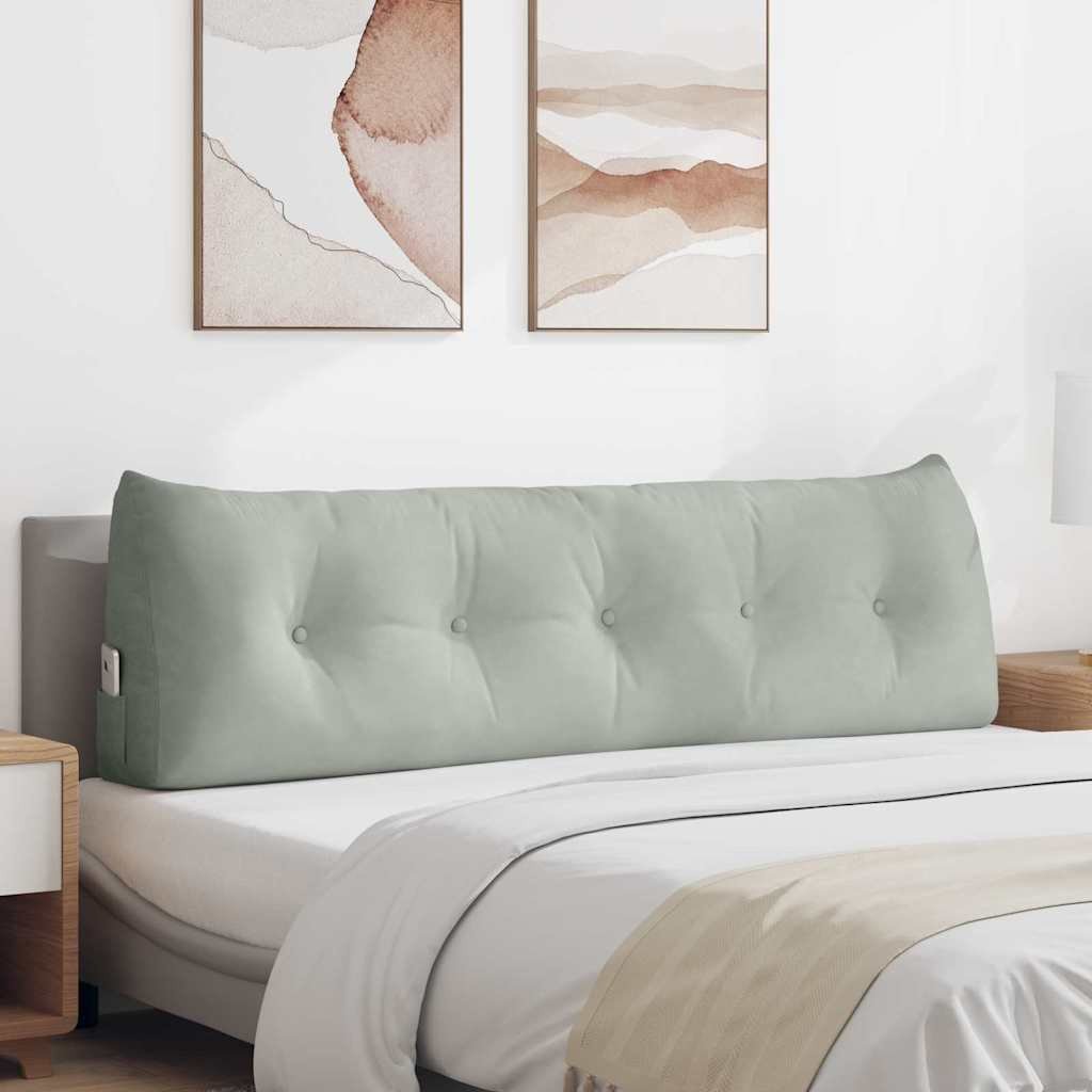 vidaXL Poduszka na plecy Jasnoszary 160 x 24 x 50 cm Aksamit