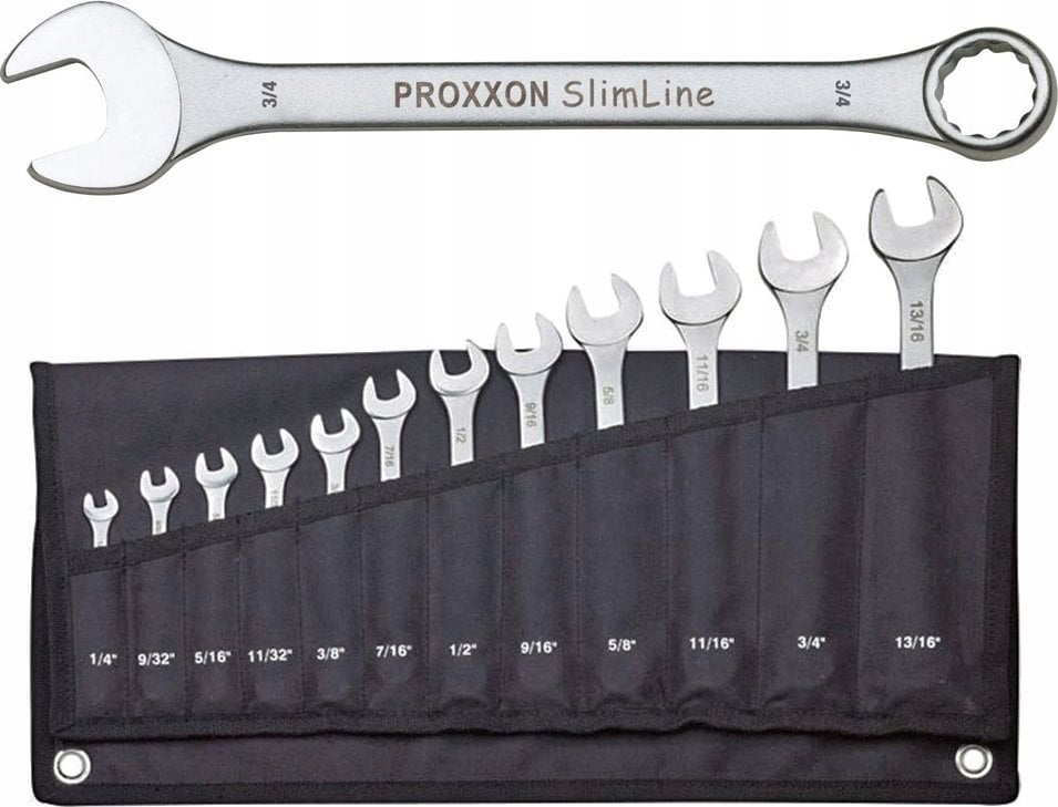 Proxxon Zestaw kluczy płasko-oczkowych calowych PROXXON [12 części]